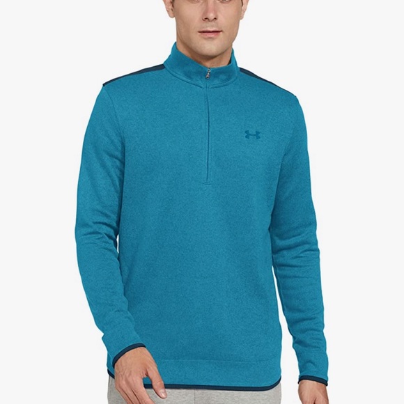 NWT Under Armour Men's UA Lightweight Sweater Fleece 1/4 Zip Teal Size S - Picture 1 of 10